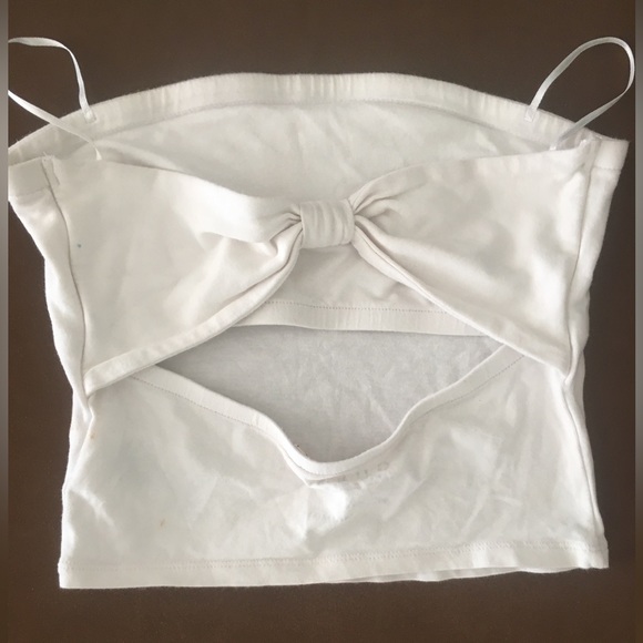 Guess Tops - GUESS White Tube Top with Bow-Back Detail